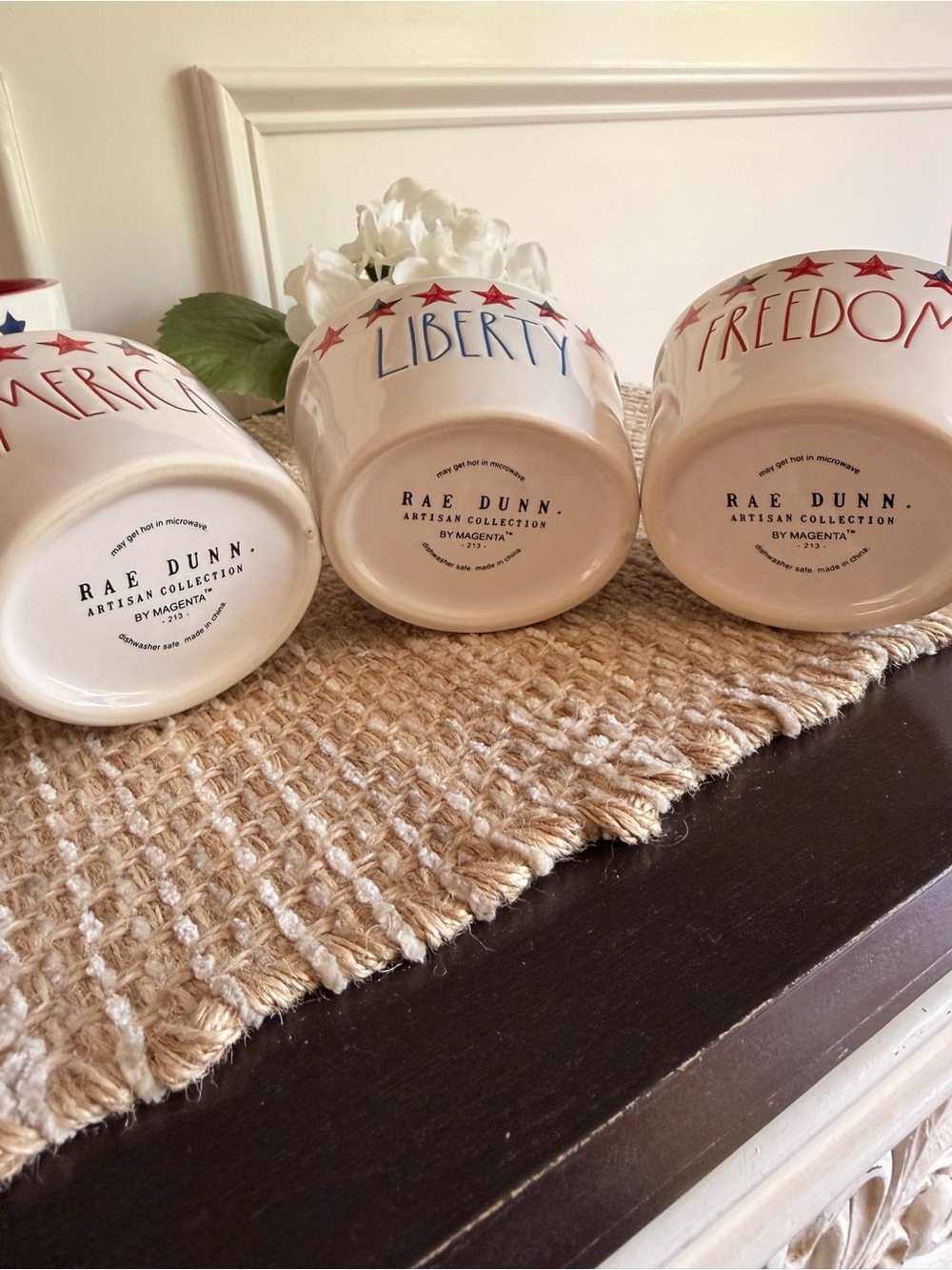 Rae Dunn Patriotic 🧨 “FREEDOM, LIBERTY, AMERICA” Ceramic Candy Bowls - LAST SET - Picture 3 of 3